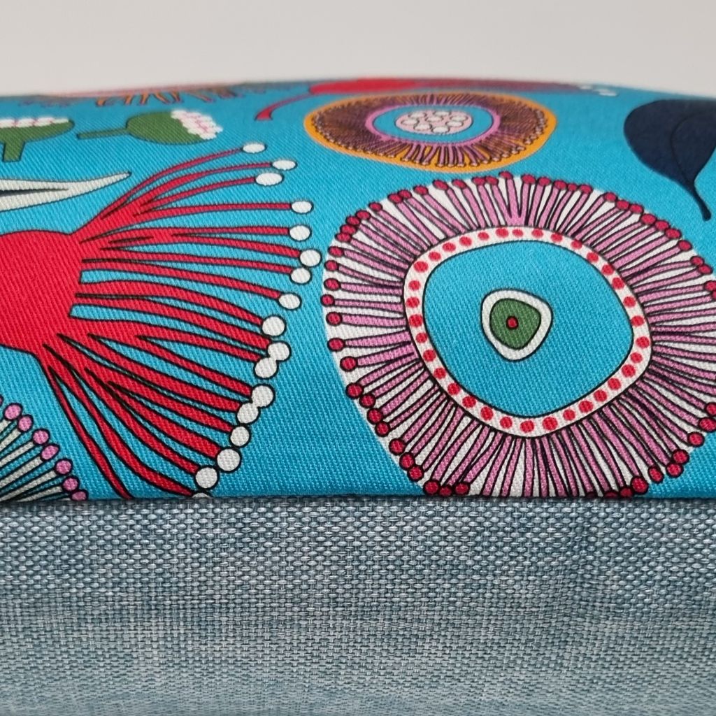 Vibrant Blue Native Floral Cushion Covers- 45x45cm