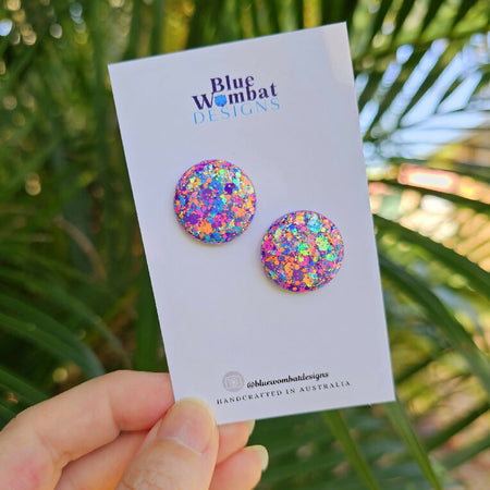 Glitter Resin Domed Studs 20mm
