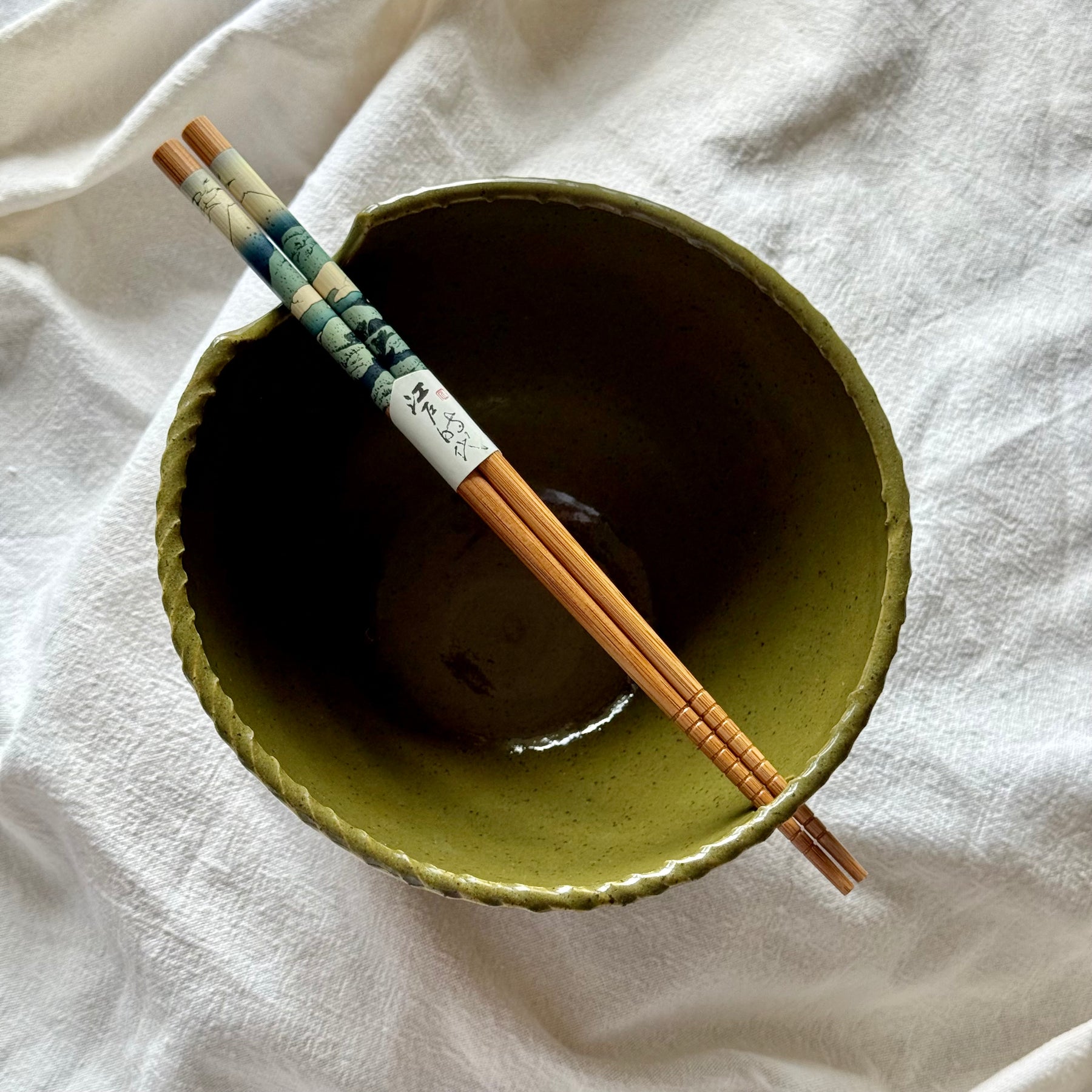 Botanica Donburi Bowl + Chopsticks - Wheel Thrown Pottery