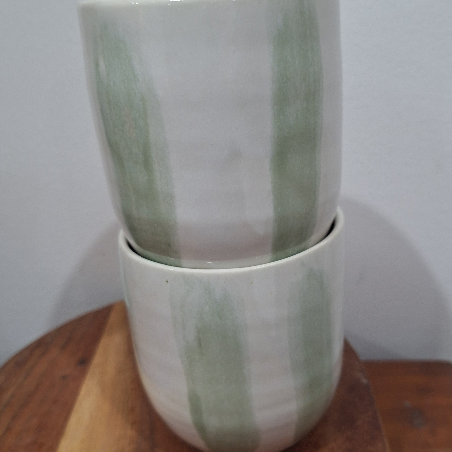 Latte Love - white with green stripes