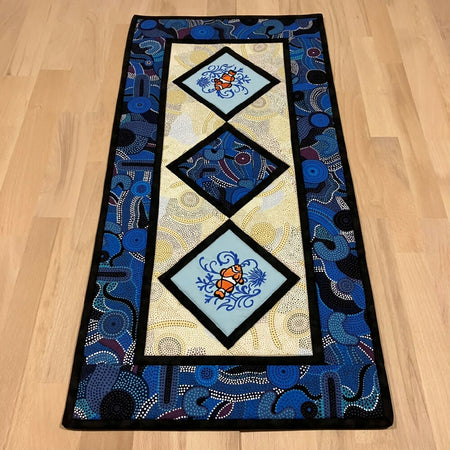 handmade Australian native quilted - clown fish & manta ray