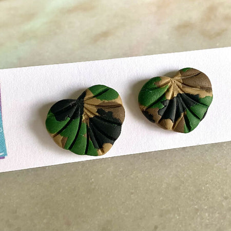 Polymer Clay Statement Studs - Leaf #1