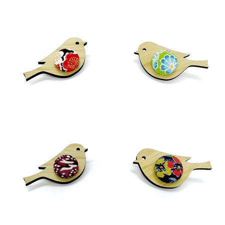 Kimono Robin Brooch