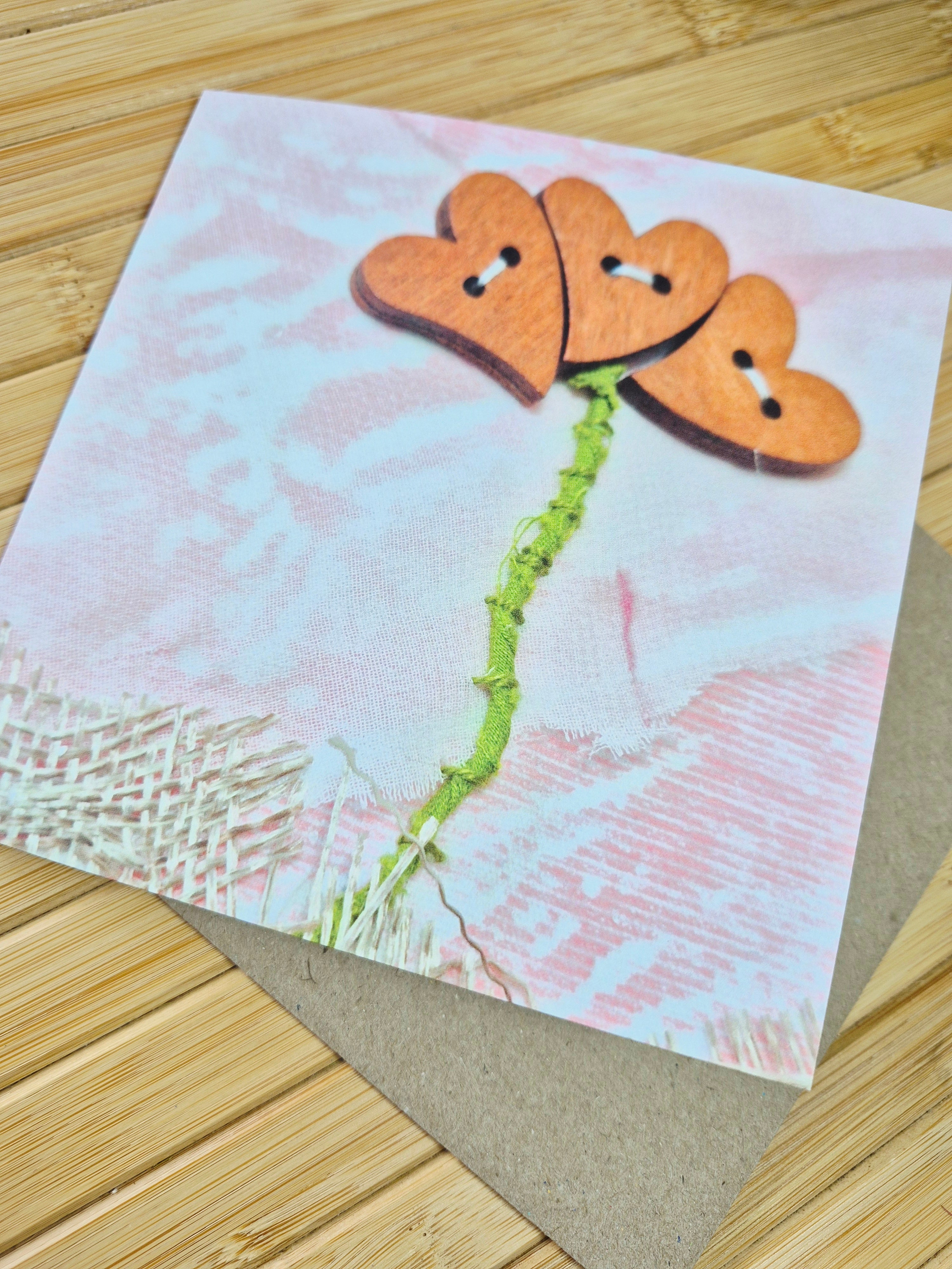 Blank Card 3 Love Hearts for you