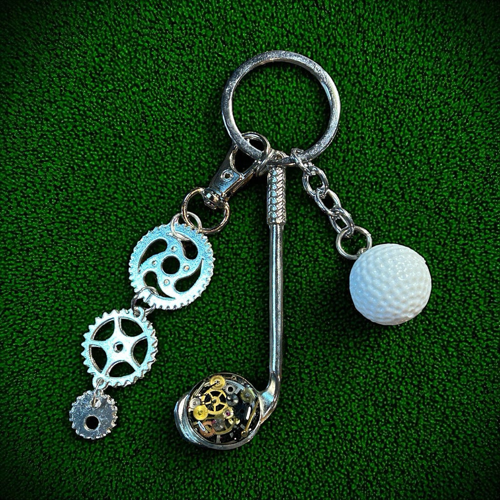 Steampunk Watch parts/movements golf keyrings