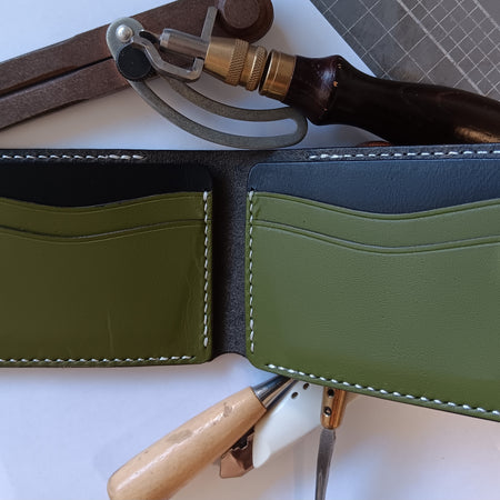 Men's Wallet Cardholder - White Stitching