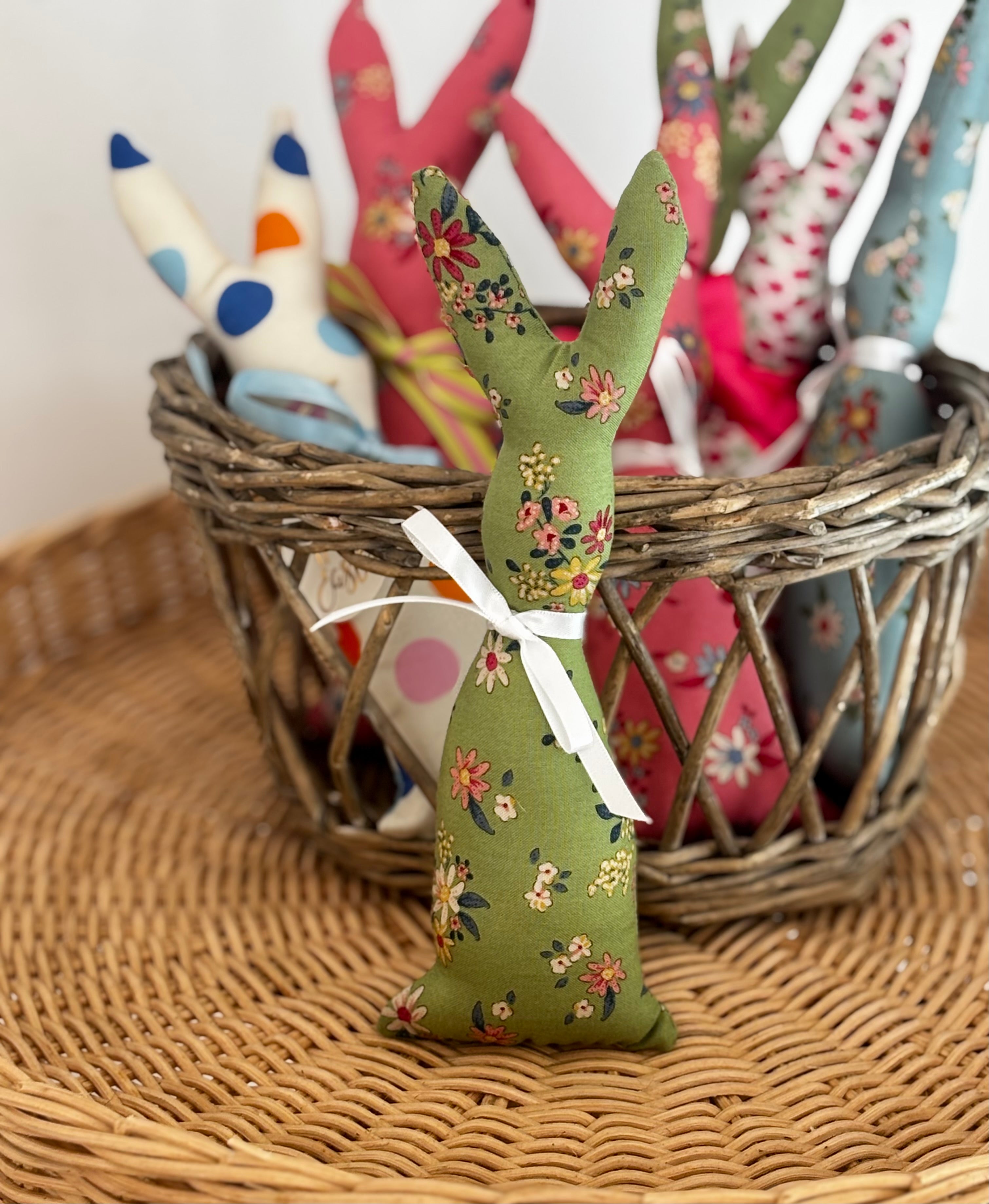 Green Handmade Fabric Easter Bunny