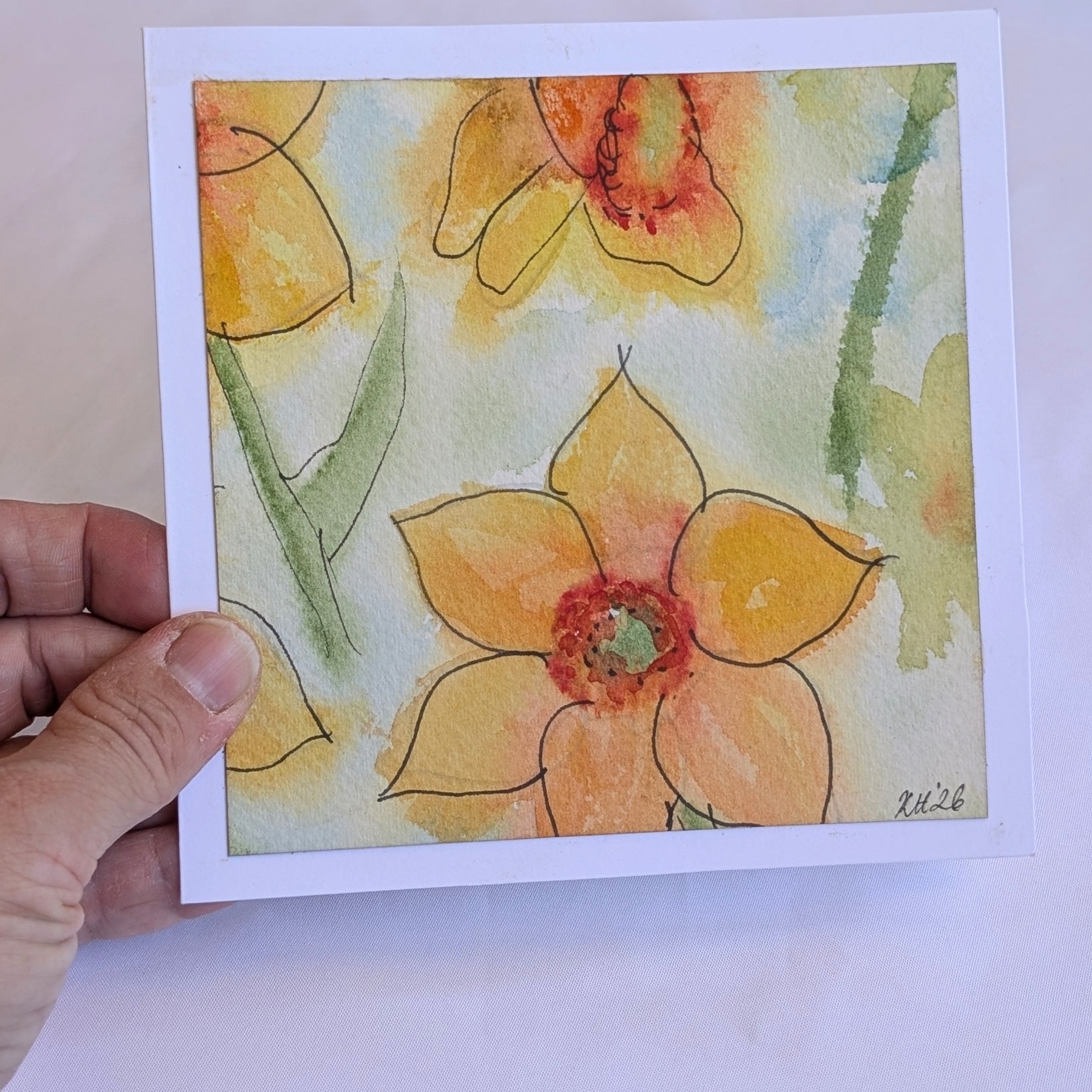 Daffodil Greeting Card – Original Watercolour Design