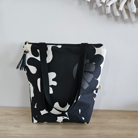 Tote Bag with Black and White Design