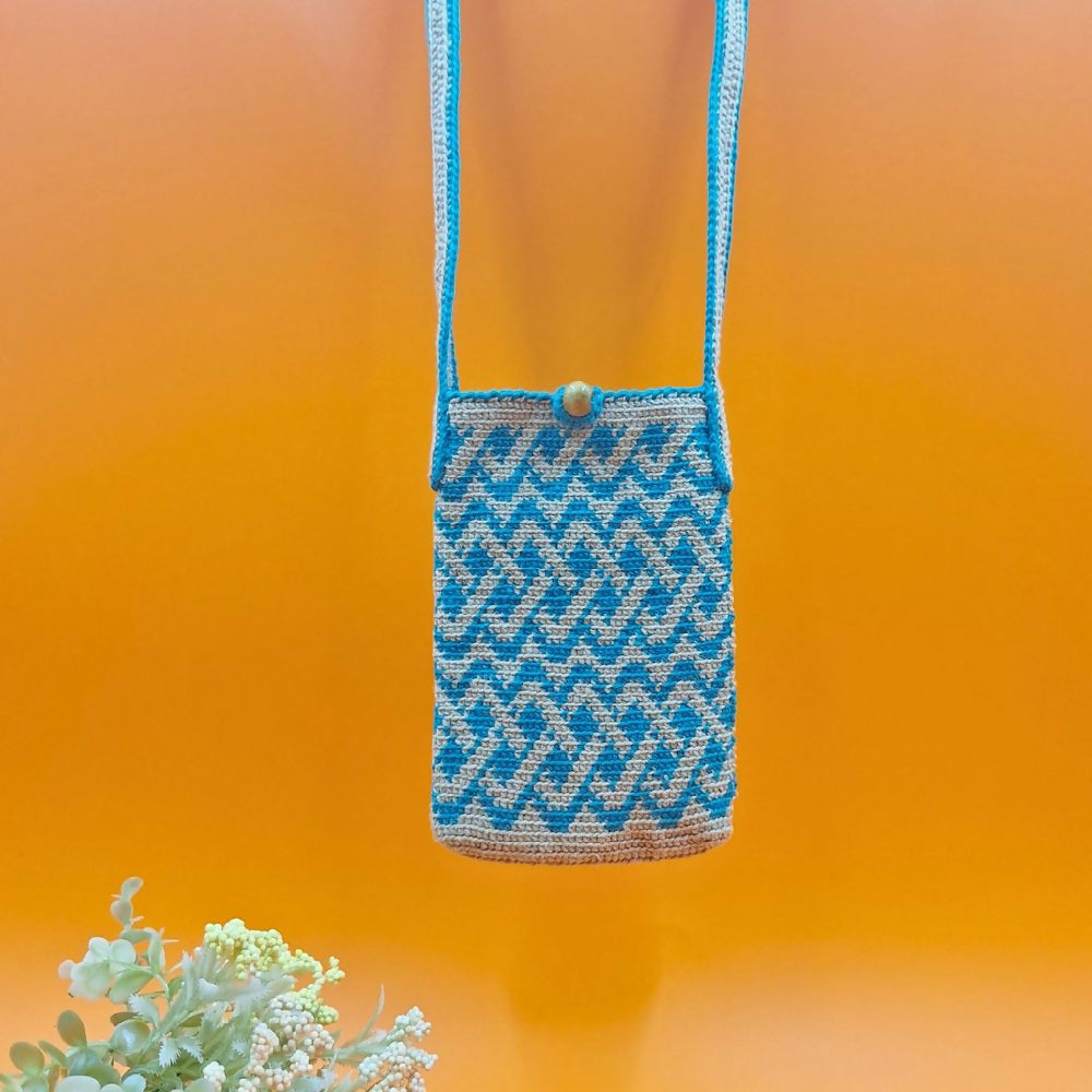 Phone Bag Small Turquoise - Vertical