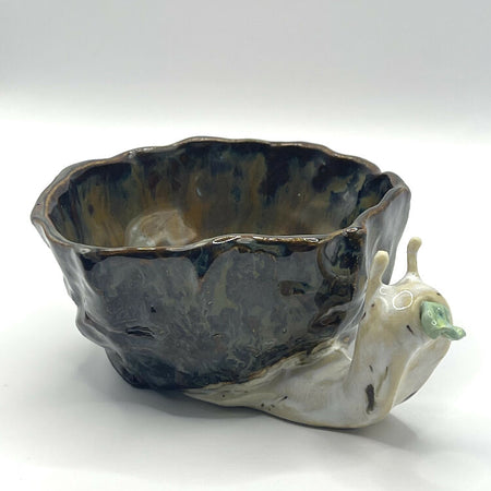 Snail eating lettuce Small Bowl