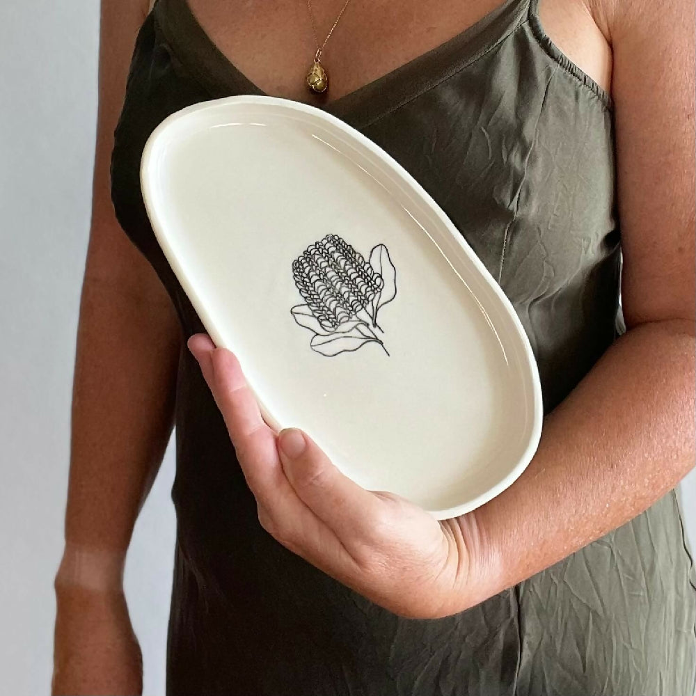 Australian-Ceramic-Pottery-Artist-Ana-Ceramica-Home-Decor-Kitchen-and-Dining-Banksia-Platter-Set-of-2-Porcelain-Australiana-Handmade-Pottery-Ceramics