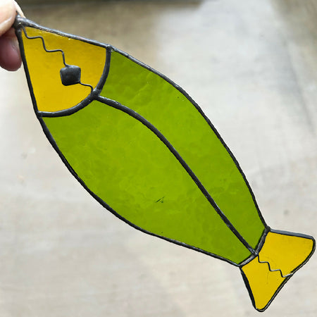 ‘GREEN GLASS FISH’ Stained Glass Sun Catcher