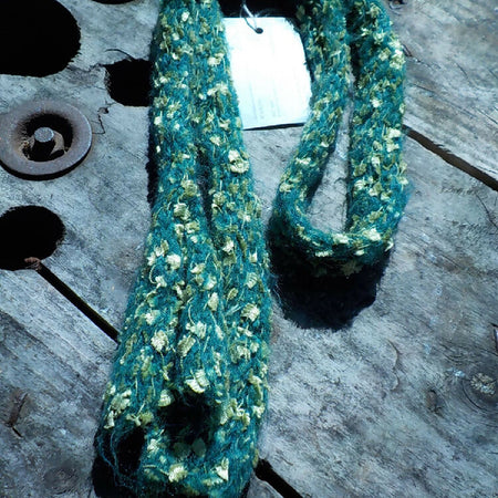 Simple scarf knit from acrylic yarns