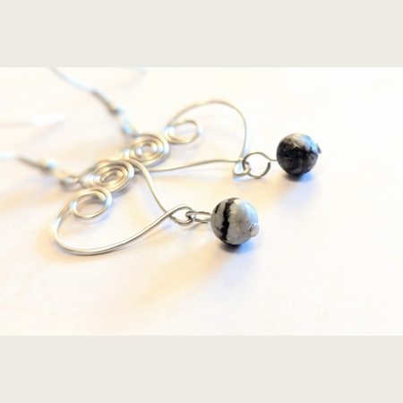 Gemstone heart spiral earrings - Love & intention