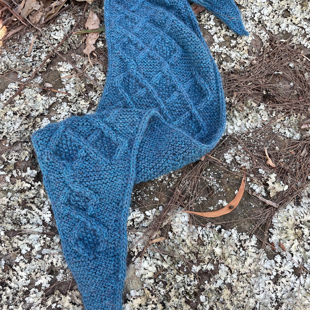 Blue Alpaca Scarf Necktie Soft alpaca scarf