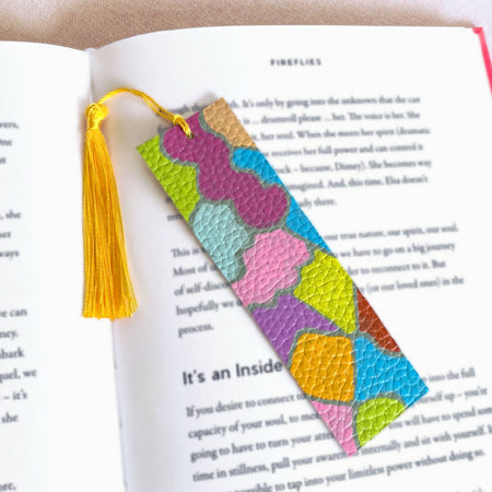 Colourful leather bookmarks | Hand-painted hand-crafted | Perfect for Book Lovers