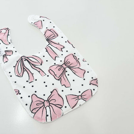 Pink bows bib
