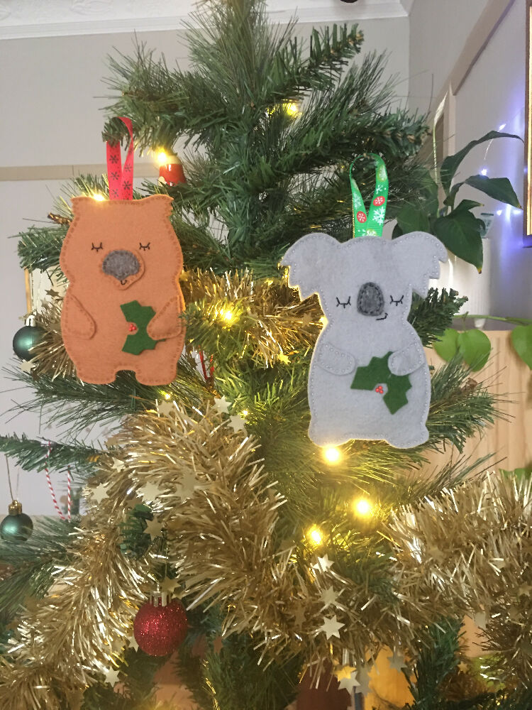 Christmas decorations wombat