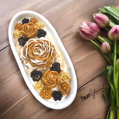 3 X Scented Flower Bouquet Candle