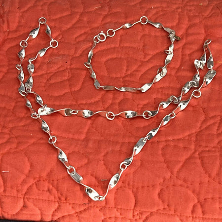 Bracelet & Necklace Solid Silver Set