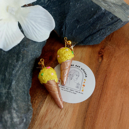 Sprinkle Ice Cream Cone Earrings | Food Inspired Statement Earrings