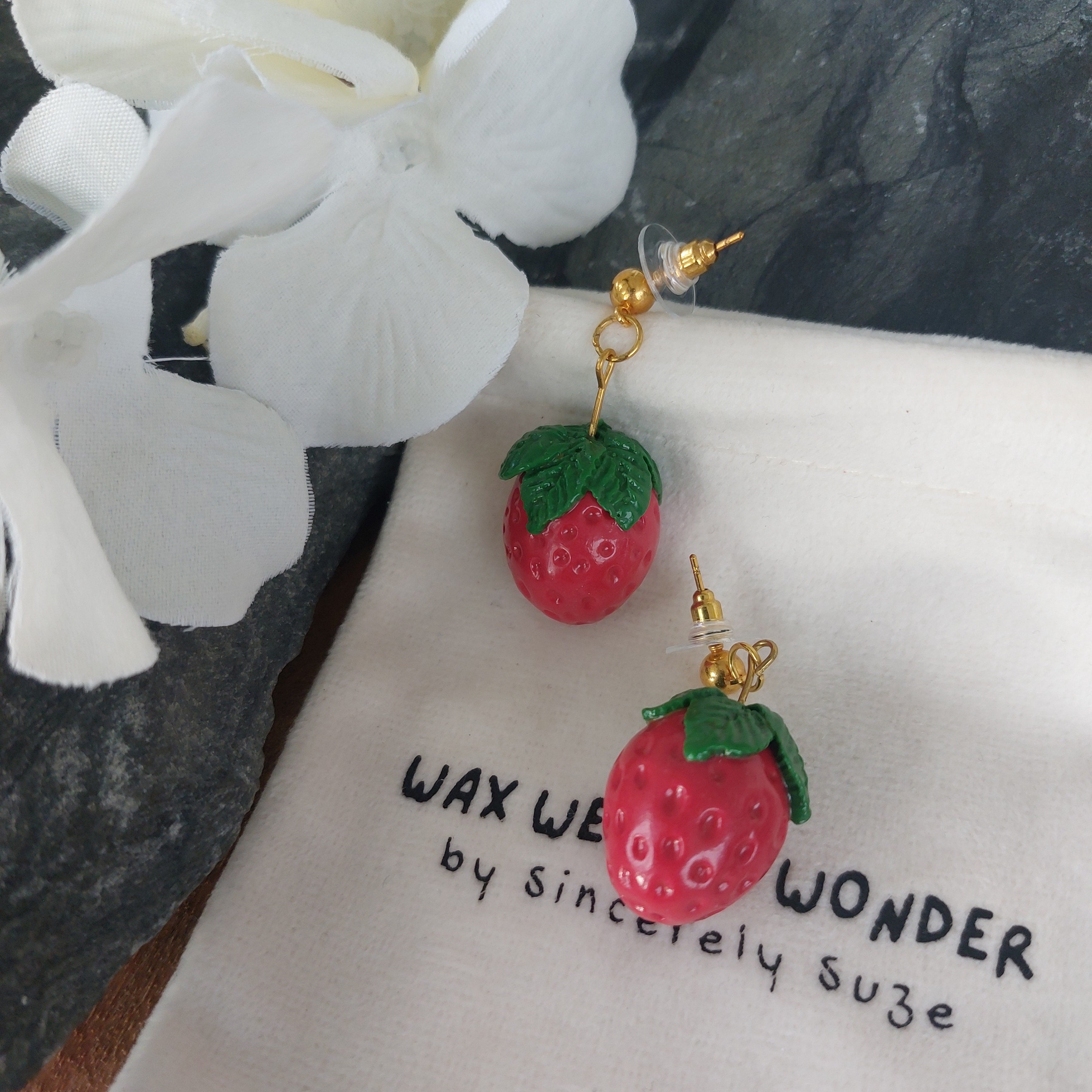 Strawberry Earrings | Food Inspired Statement Earrings
