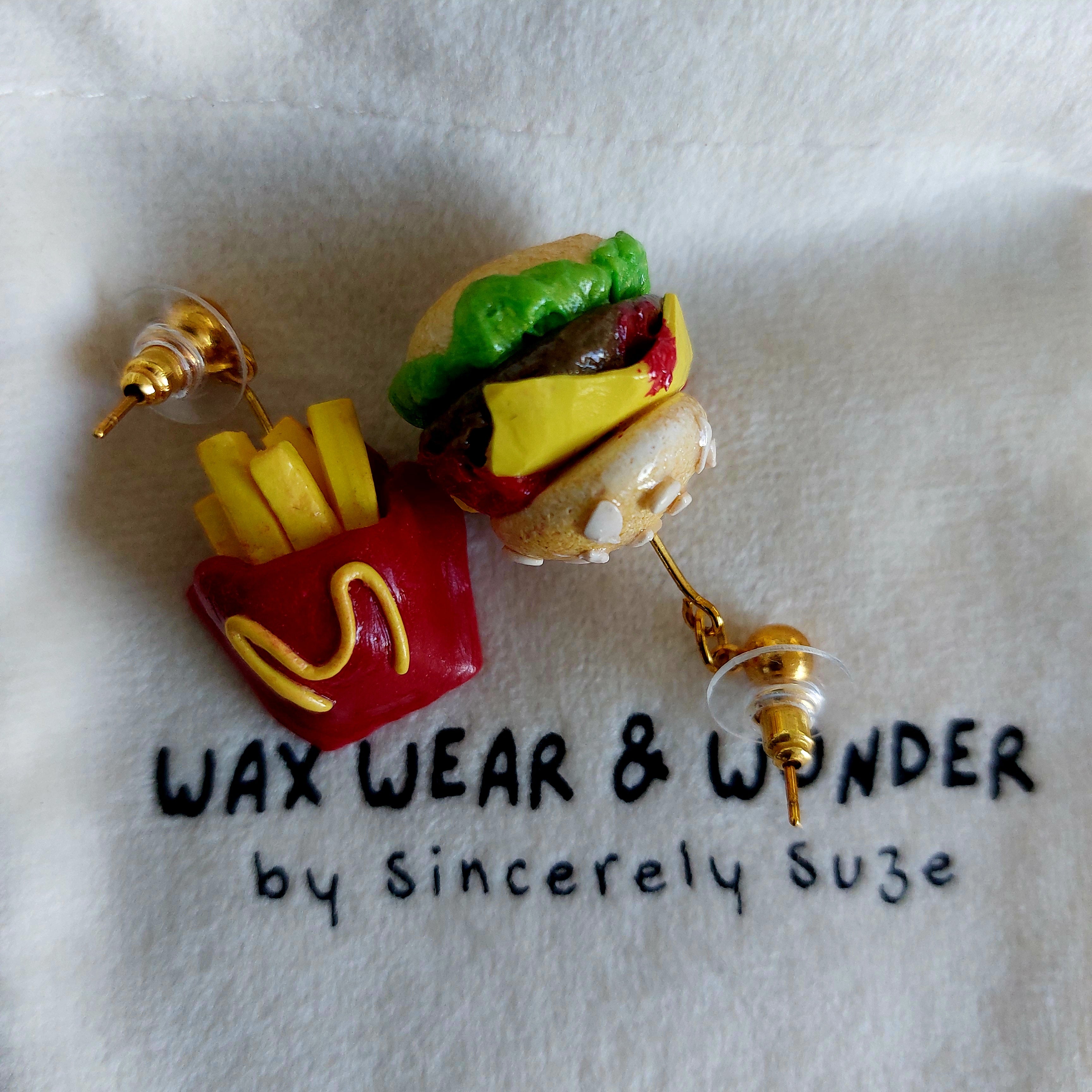 Burger & Fries Earrings | Food Inspired Statement Earrings