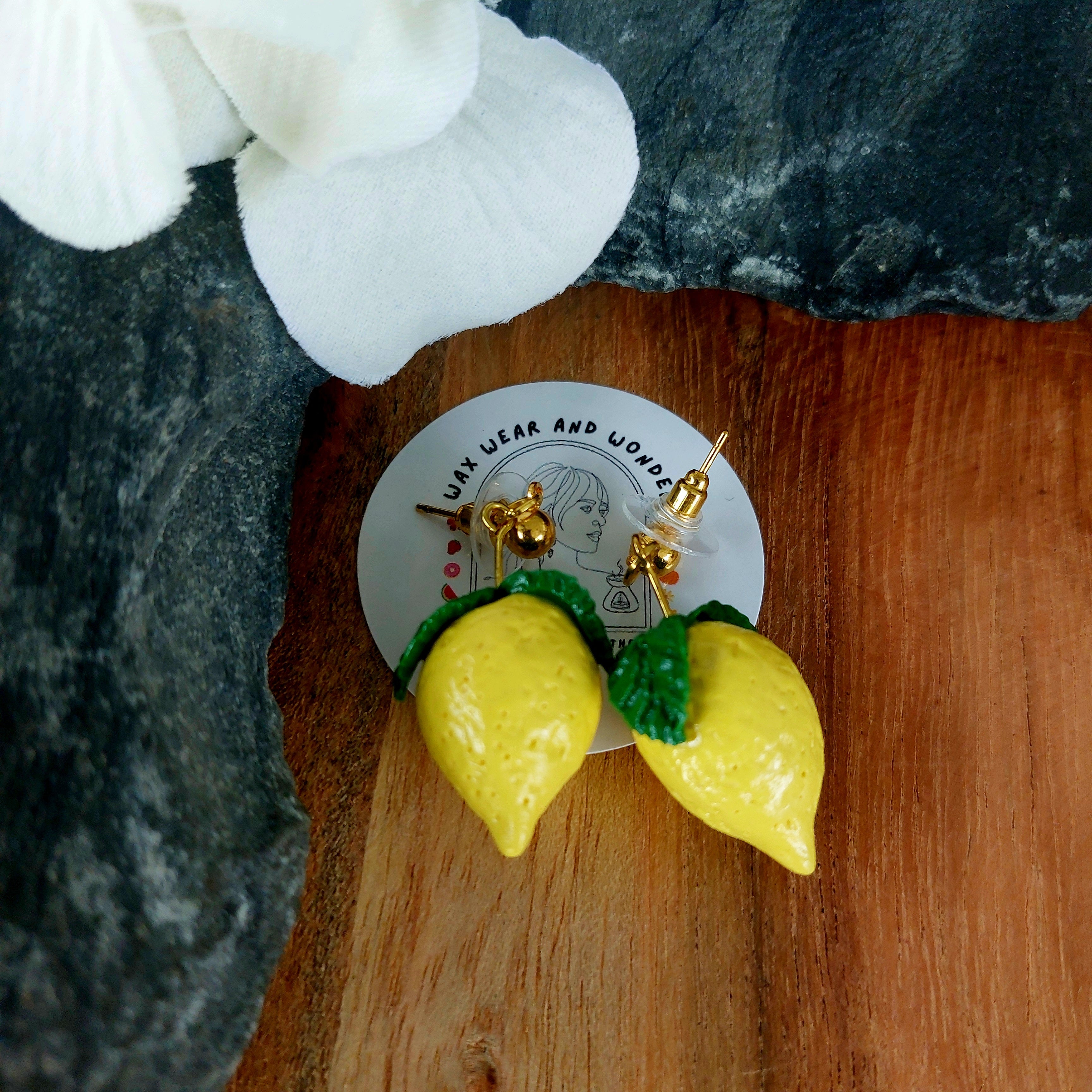 Lemon Dangles | Food Inspired Statement Earrings