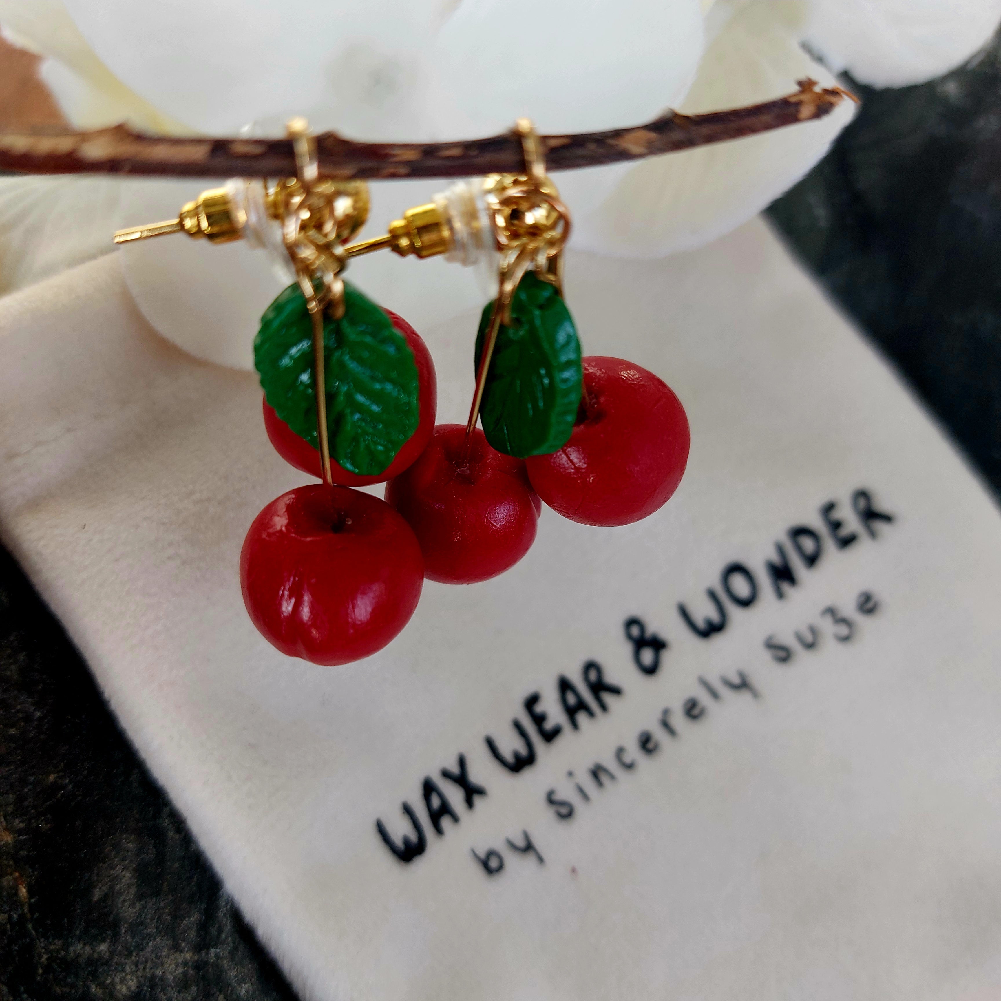 Cherry Earrings | Food Inspired Statement Earrings