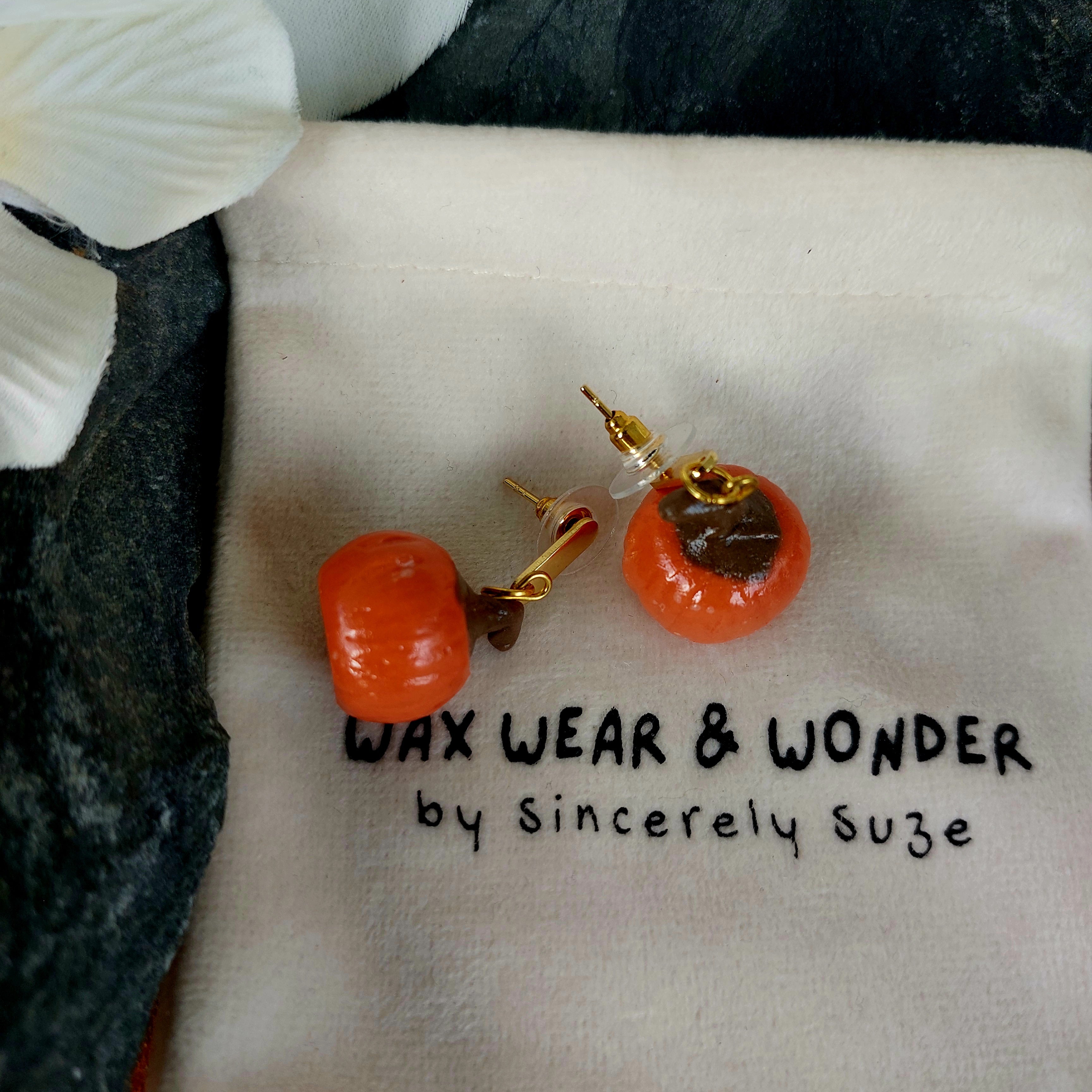 Pumpkin Earrings | Food Inspired Statement Earrings