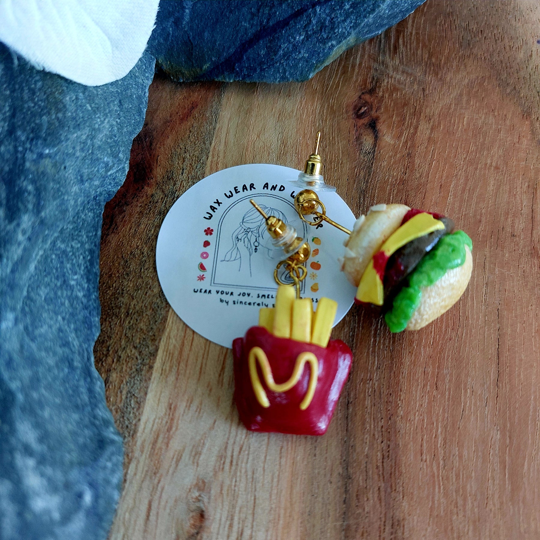 Burger & Fries Earrings | Food Inspired Statement Earrings