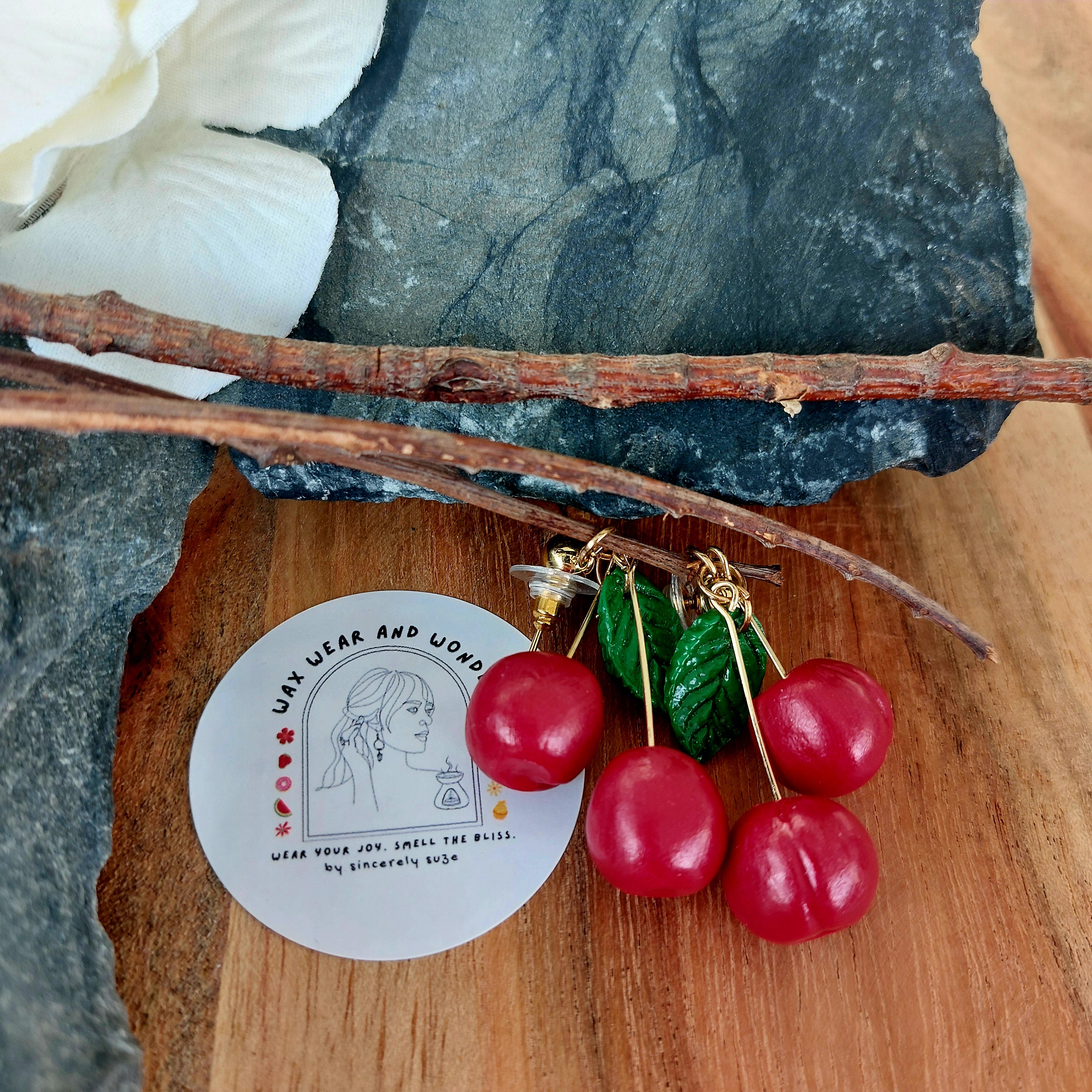 Cherry Earrings | Food Inspired Statement Earrings