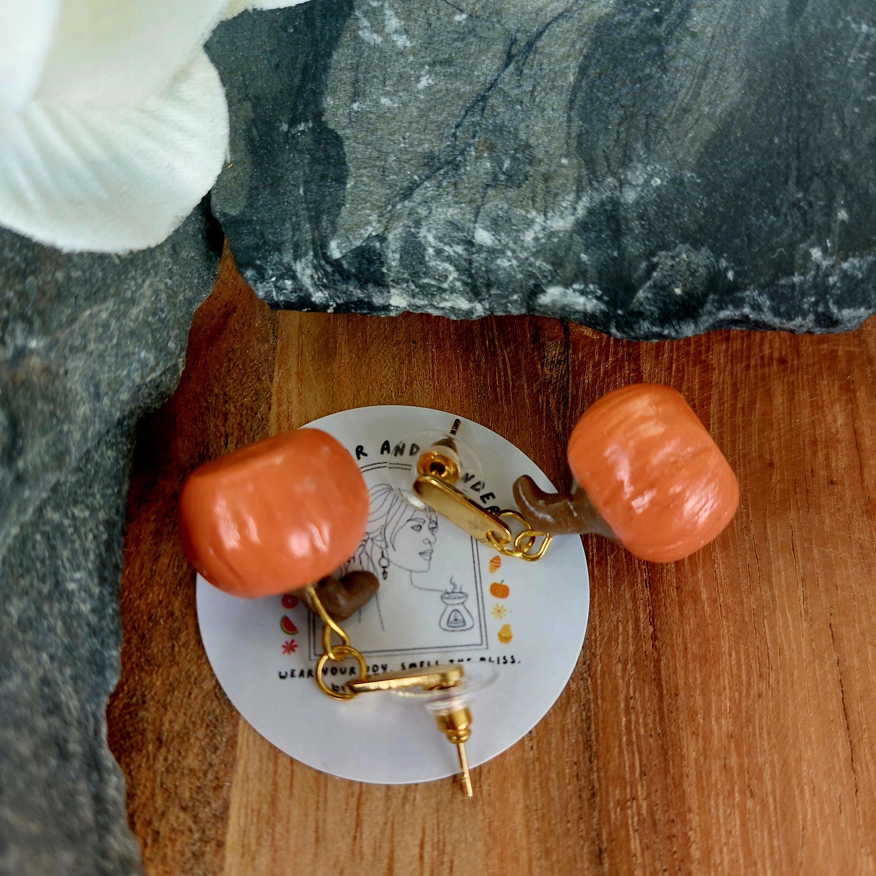 Pumpkin Earrings | Food Inspired Statement Earrings