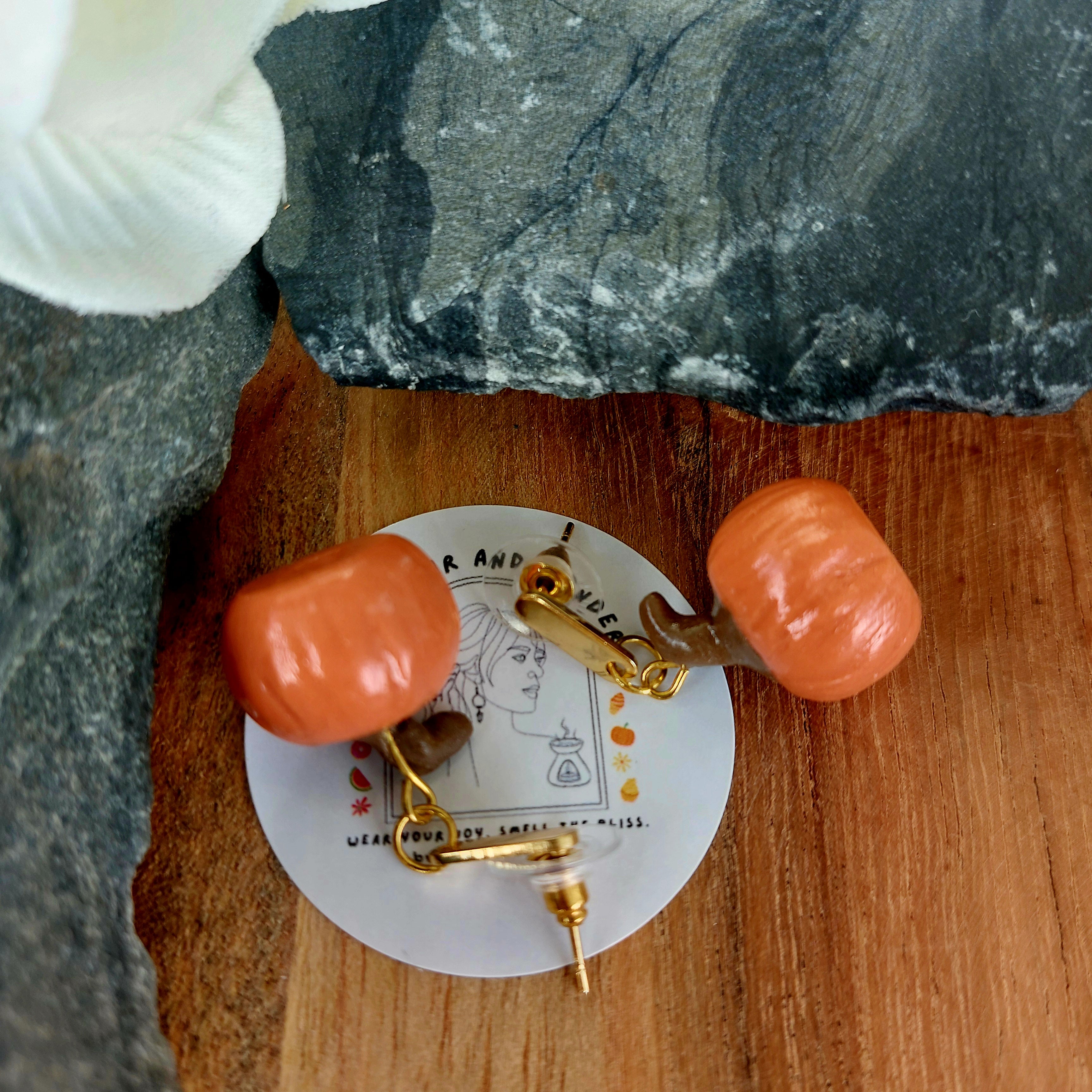 Pumpkin Earrings | Food Inspired Statement Earrings
