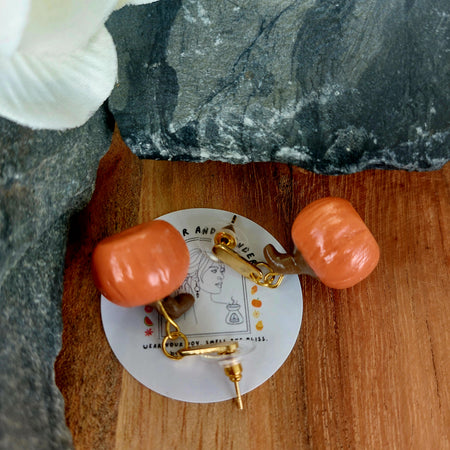 Pumpkin Earrings | Food Inspired Statement Earrings