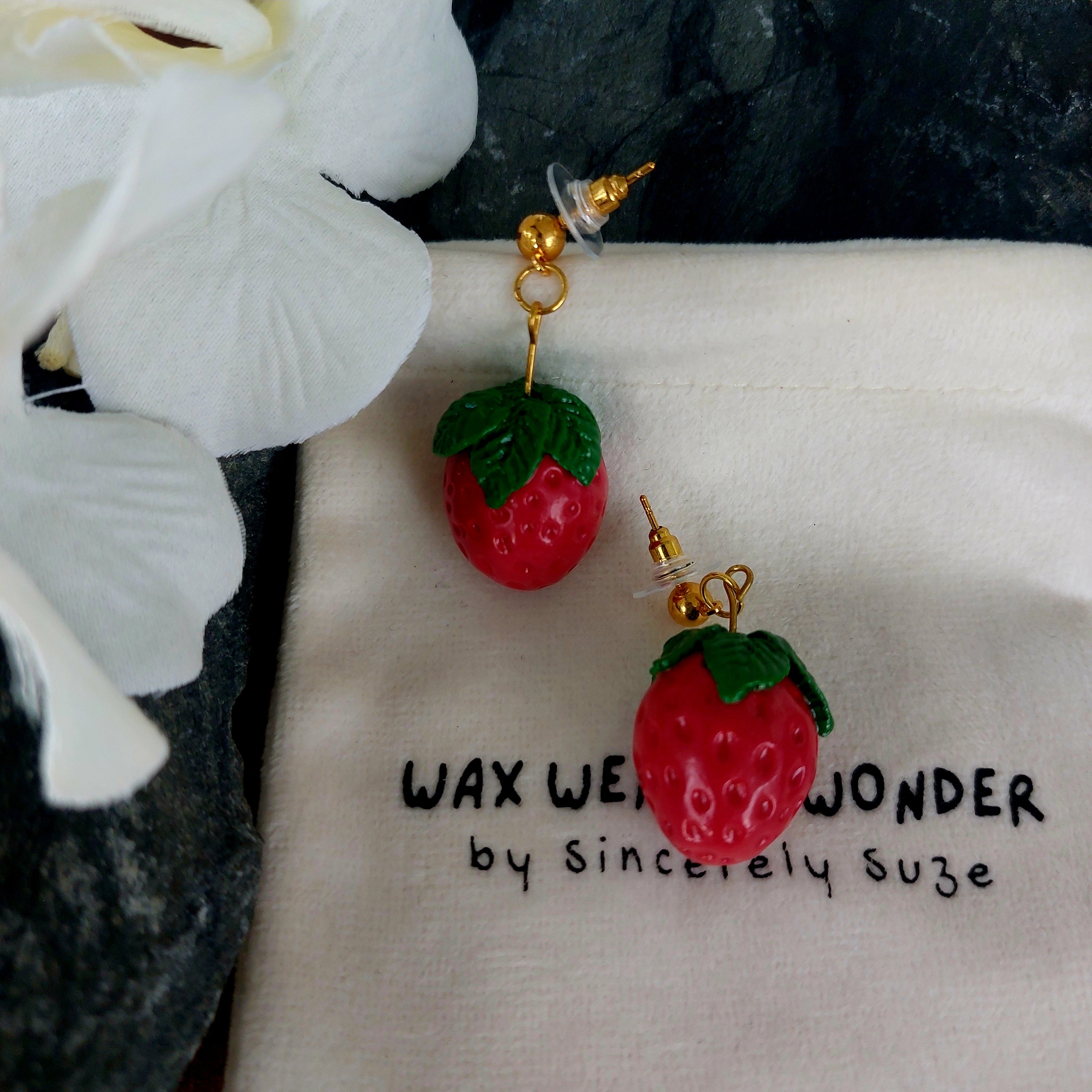 Strawberry Earrings | Food Inspired Statement Earrings