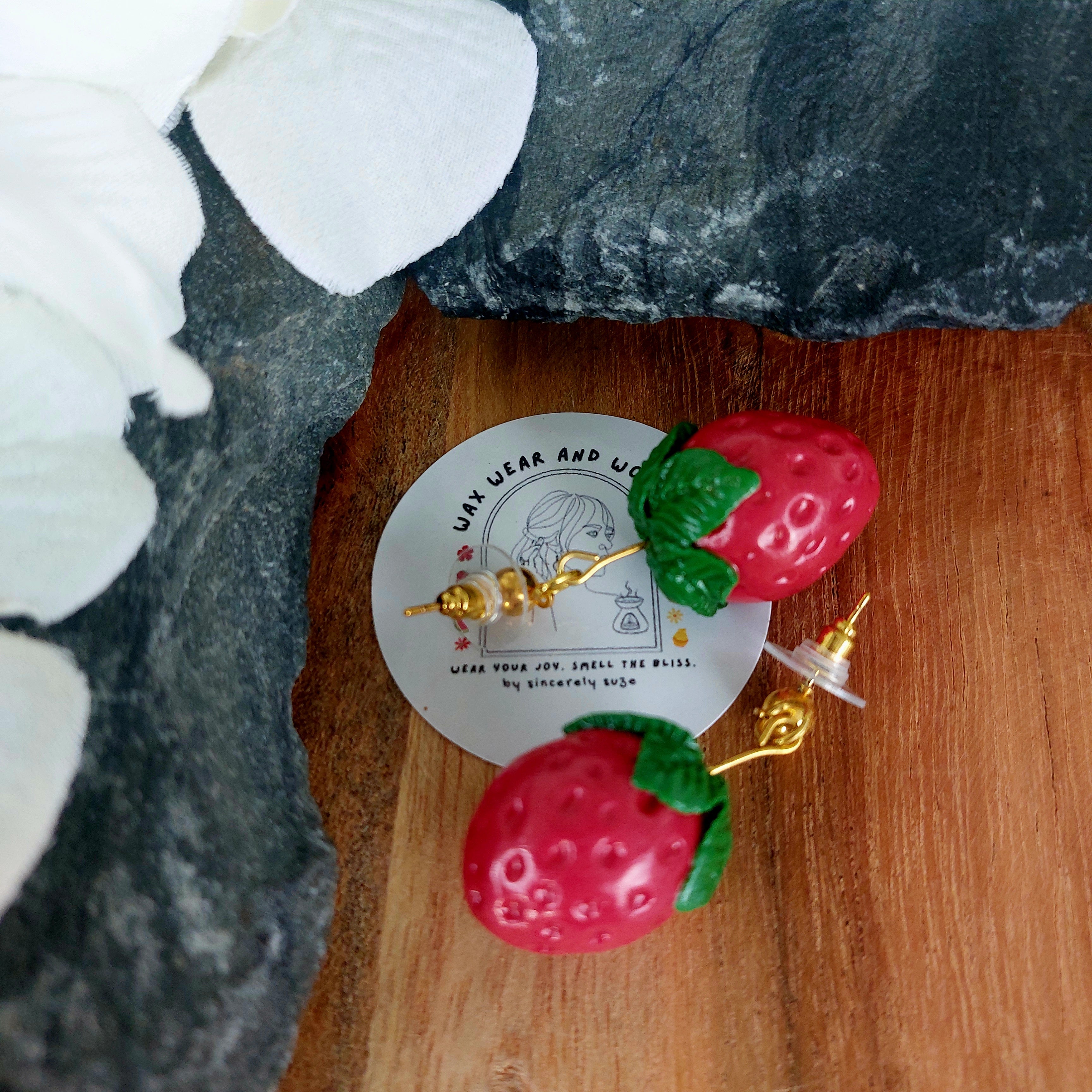 Strawberry Earrings | Food Inspired Statement Earrings