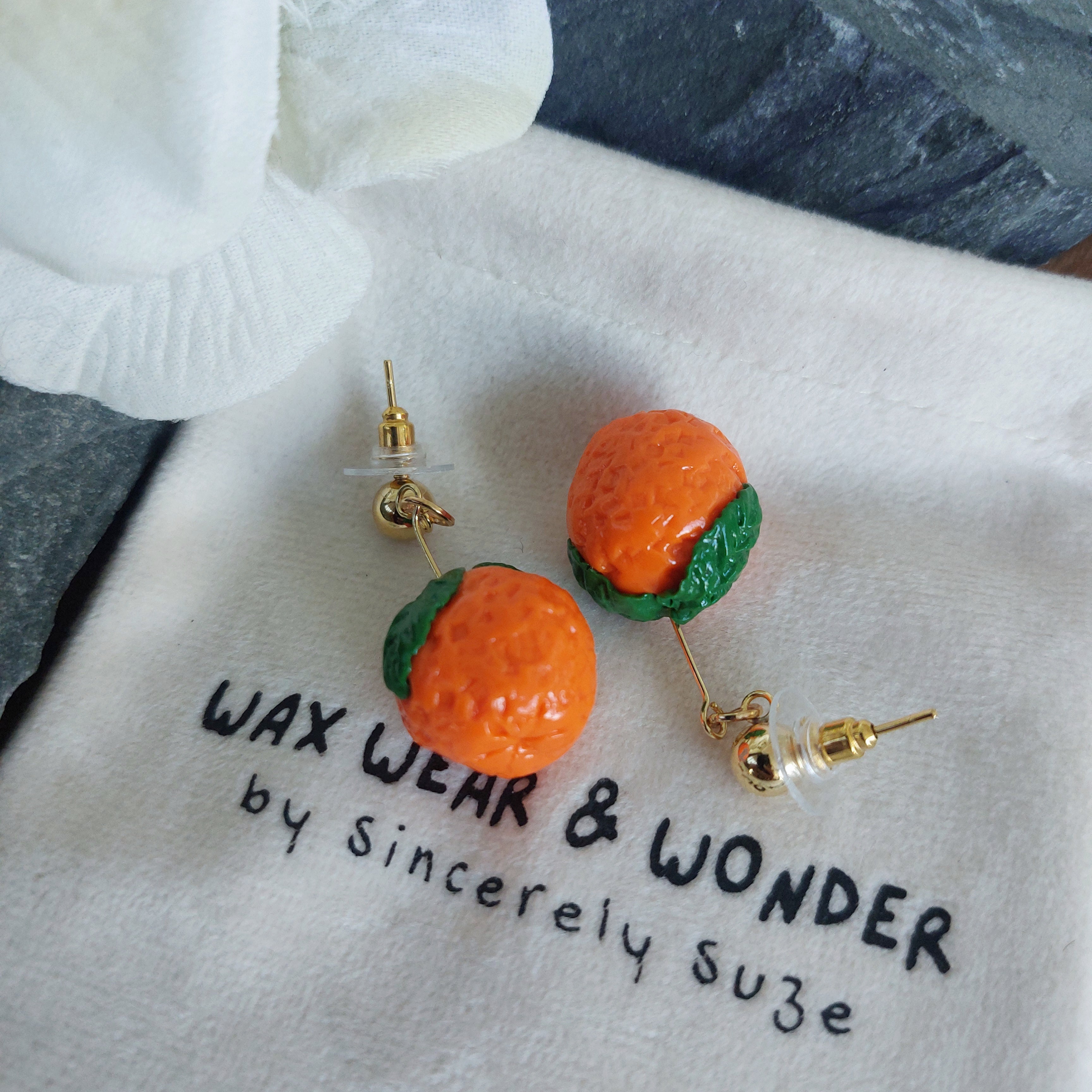 Orange Earrings | Food Inspired Statement Earrings