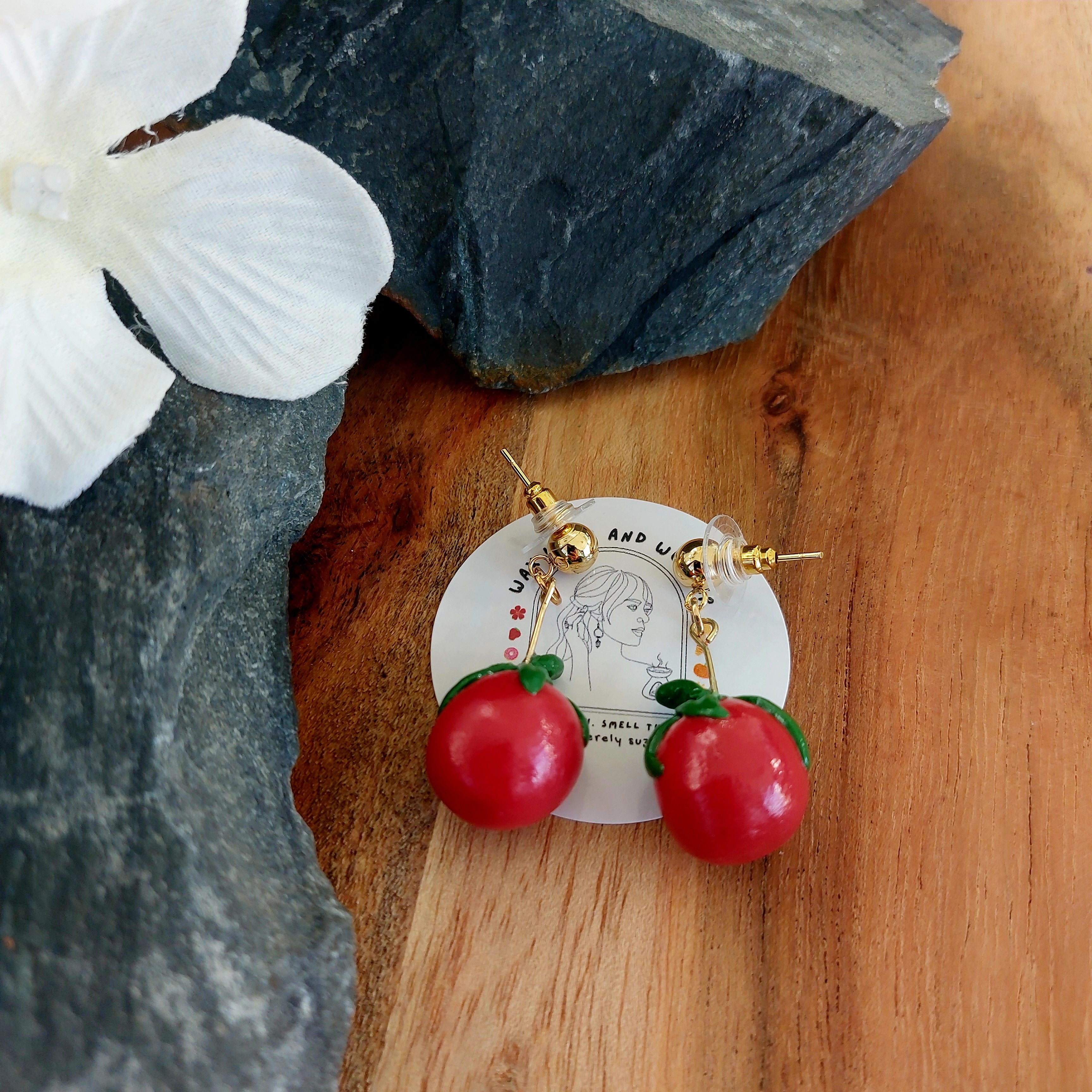Tomato Earrings | Food Inspired Statement Earrings