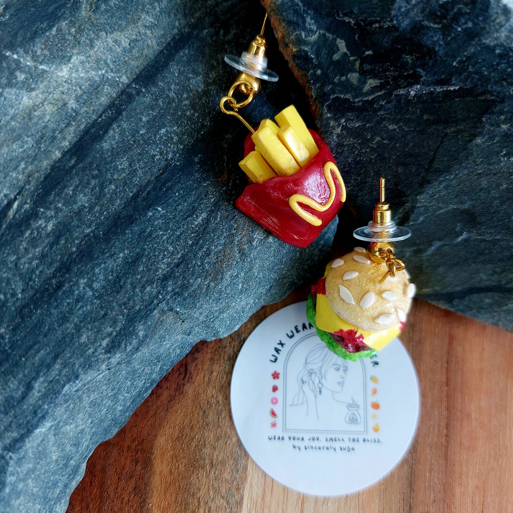 Burger & Fries Earrings | Food Inspired Statement Earrings