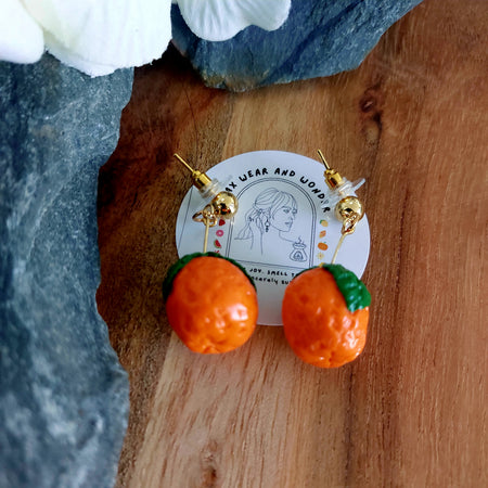 Orange Earrings | Food Inspired Statement Earrings