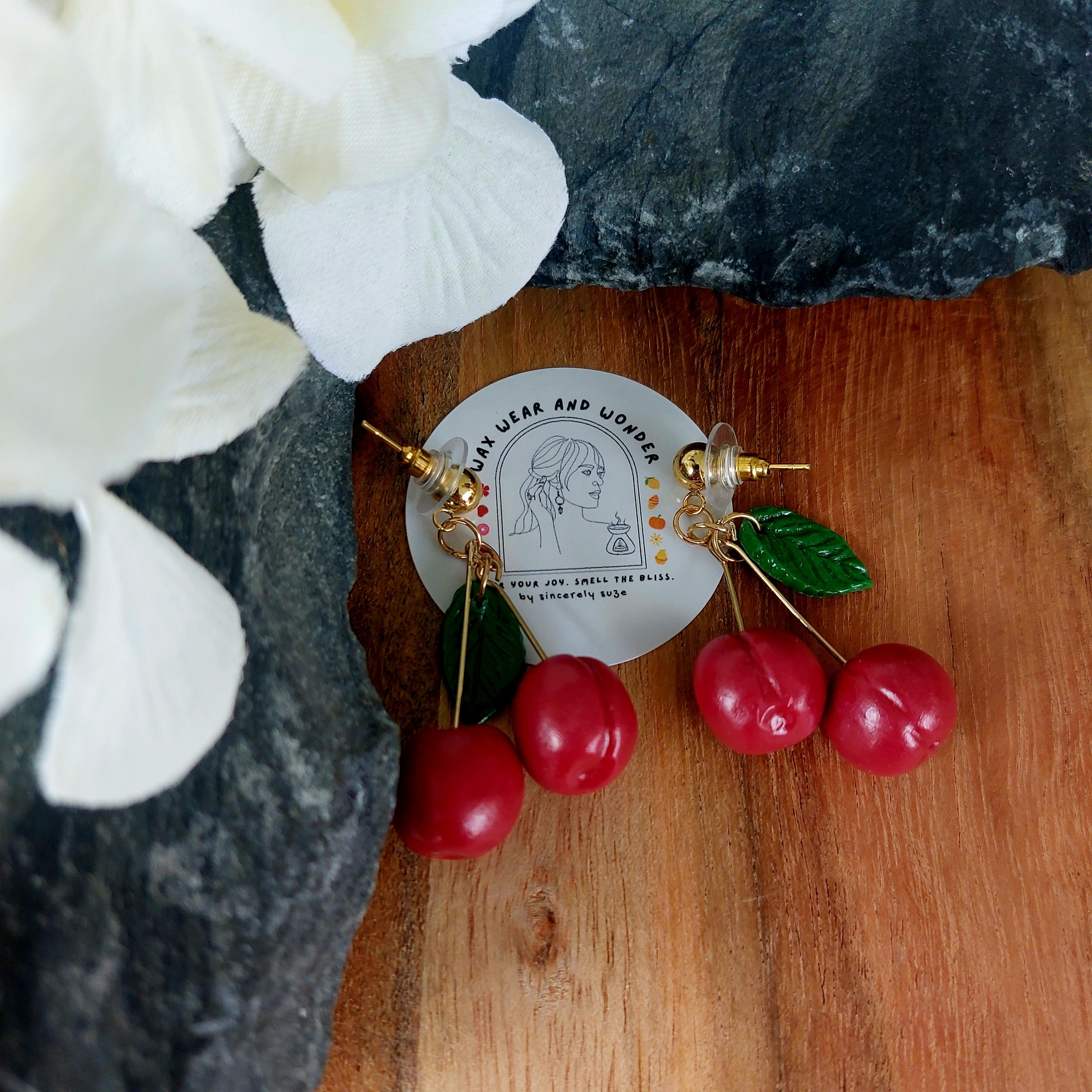 Cherry Earrings | Food Inspired Statement Earrings