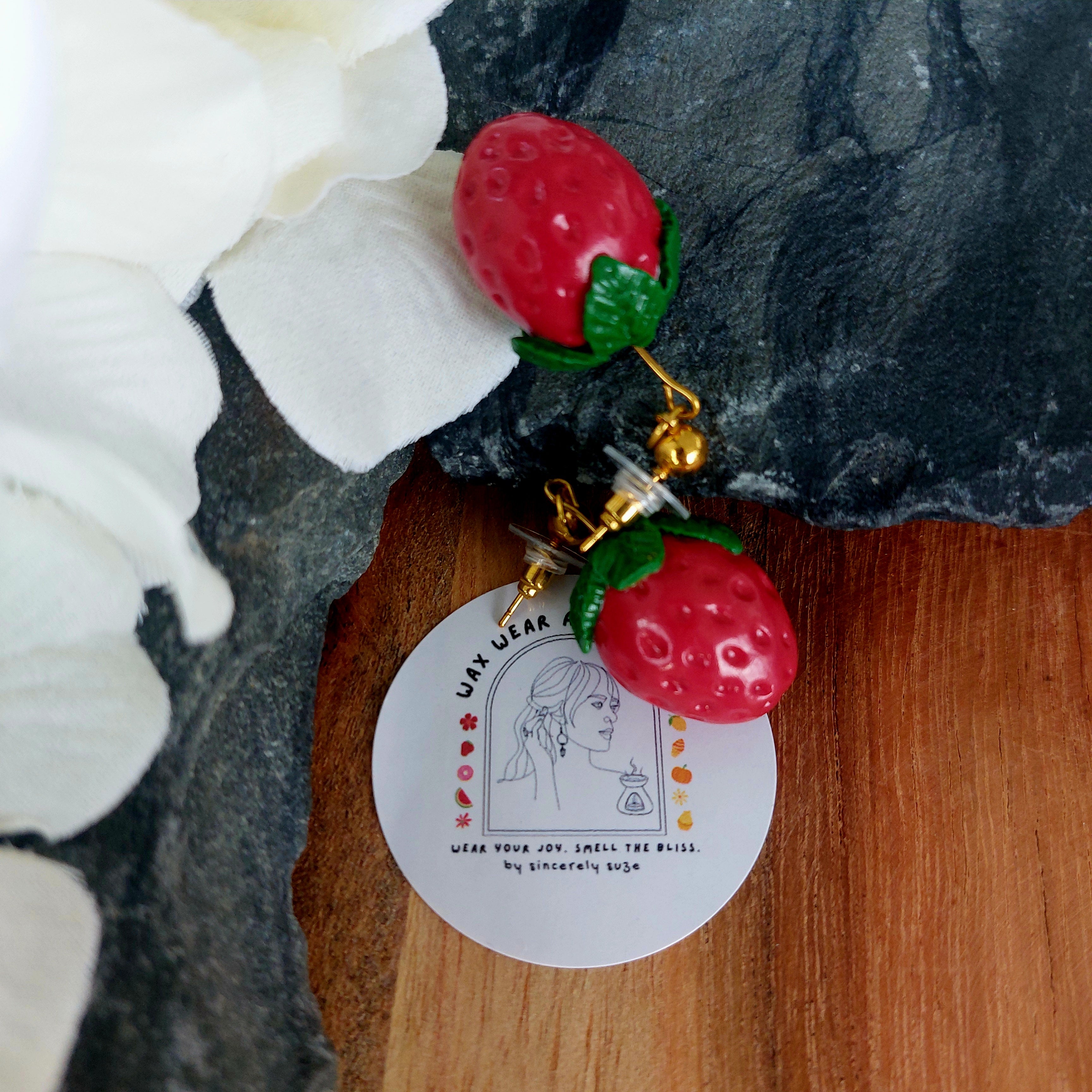 Strawberry Earrings | Food Inspired Statement Earrings