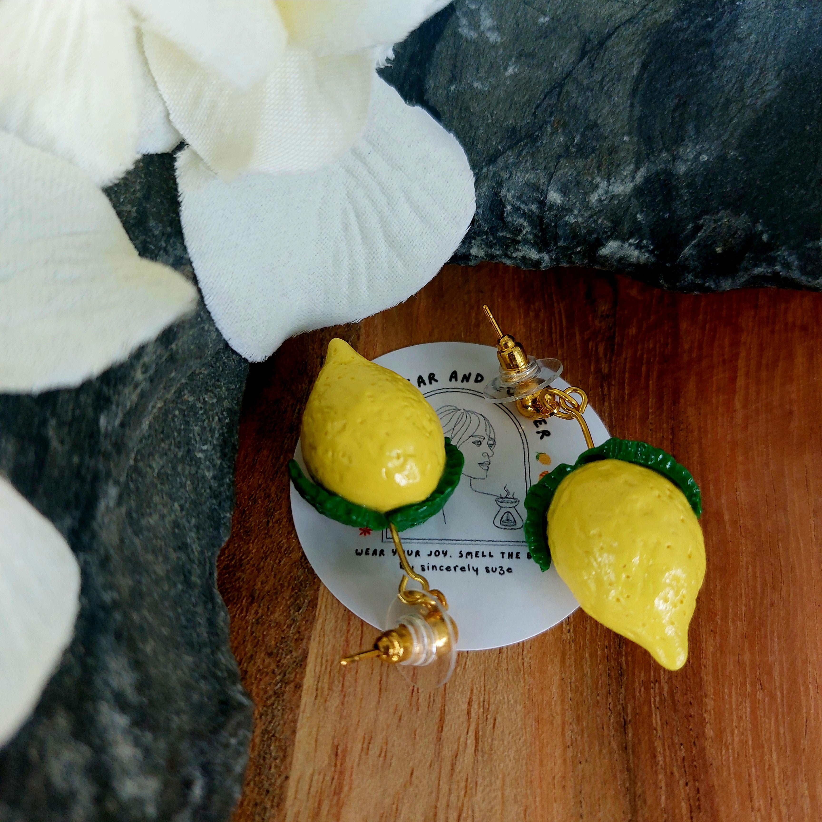 Lemon Dangles | Food Inspired Statement Earrings