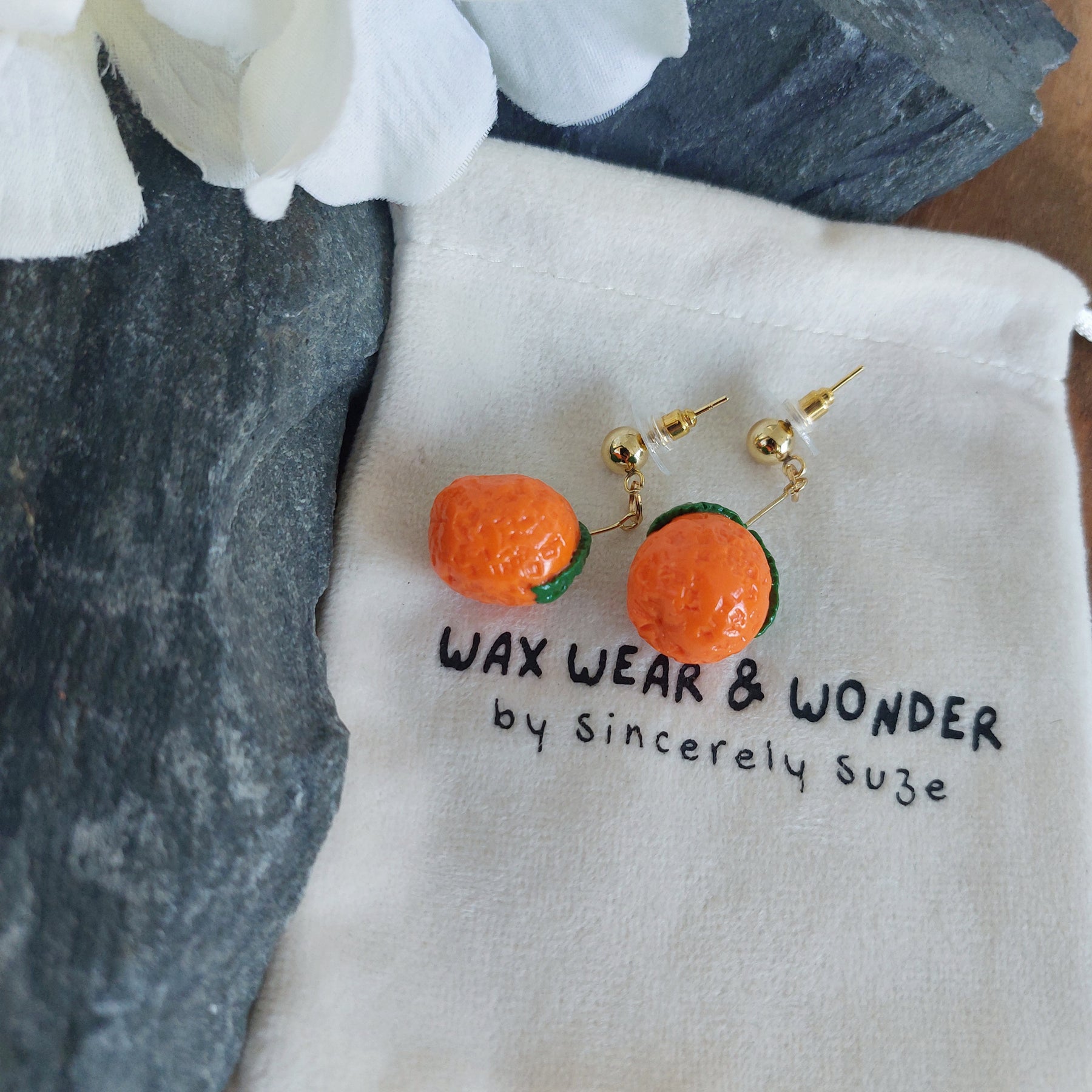 Orange Earrings | Food Inspired Statement Earrings