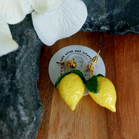 Lemon Dangles | Food Inspired Statement Earrings