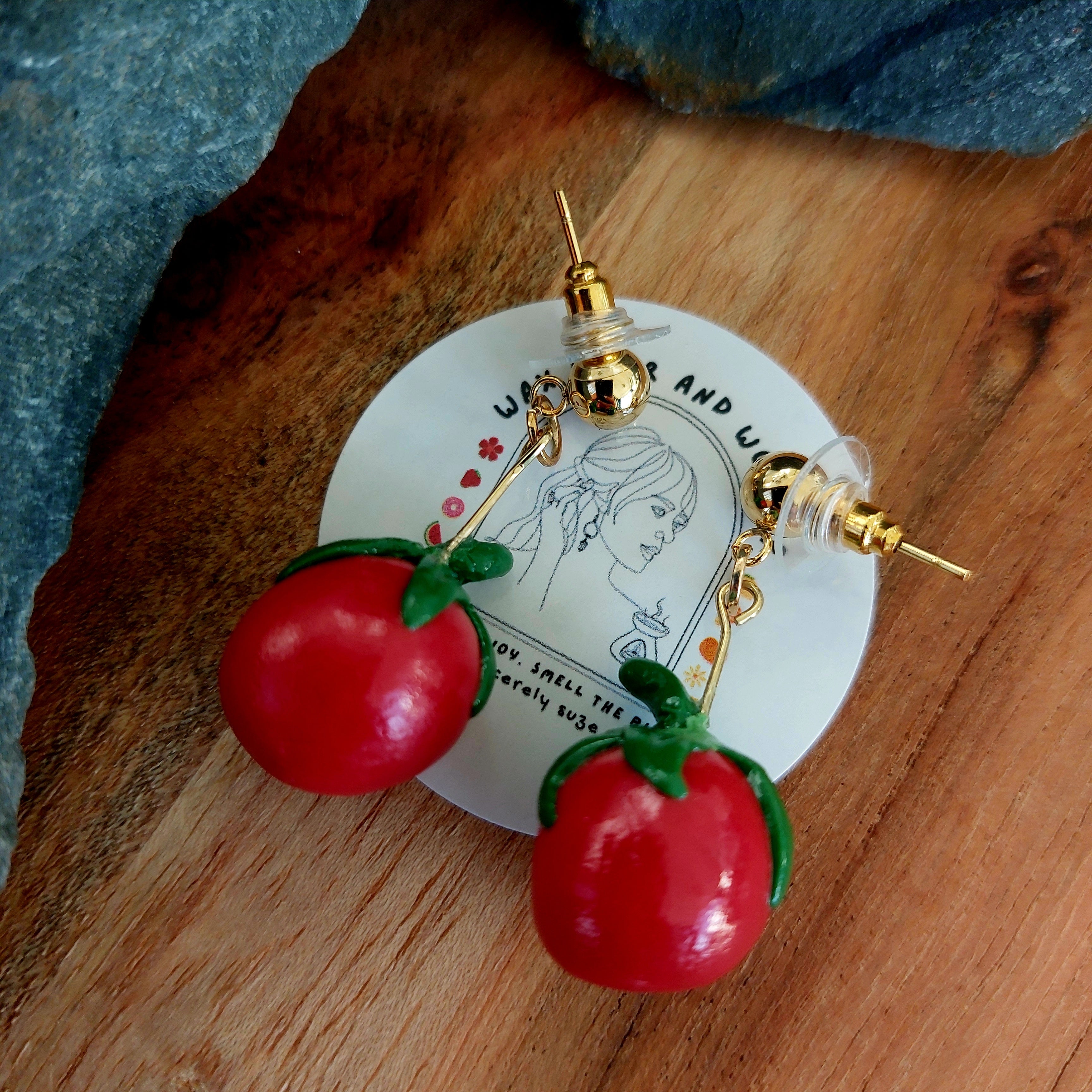 Tomato Earrings | Food Inspired Statement Earrings