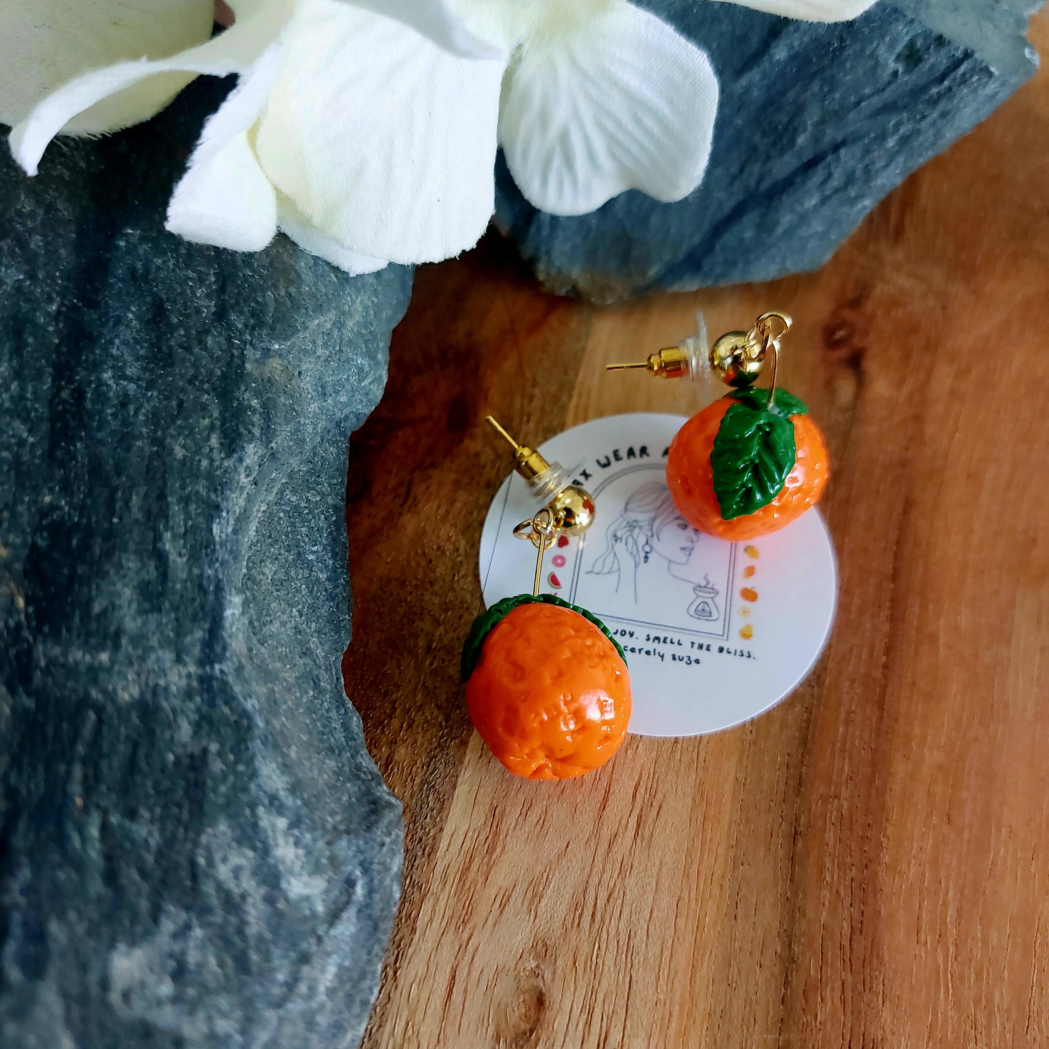 Orange Earrings | Food Inspired Statement Earrings