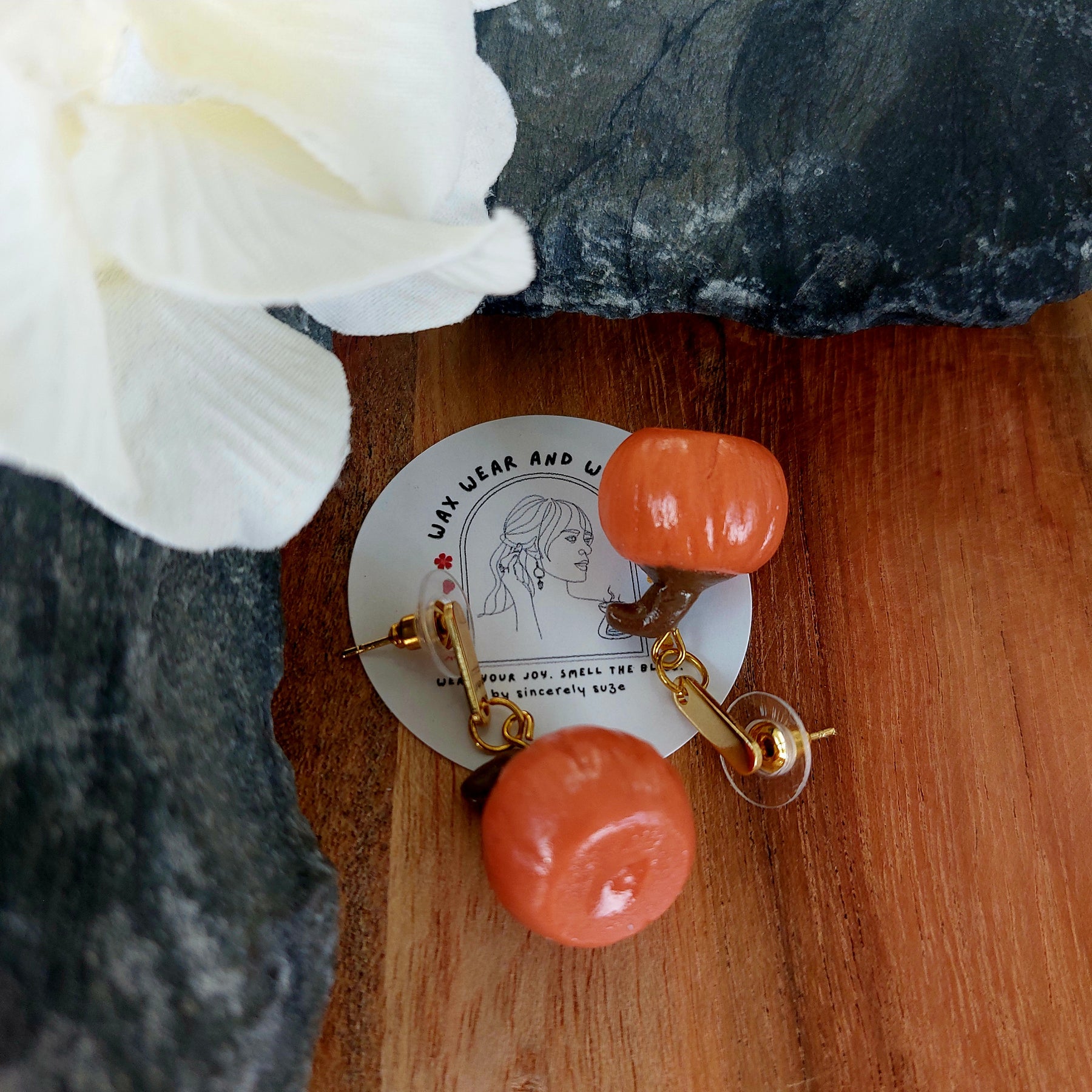 Pumpkin Earrings | Food Inspired Statement Earrings